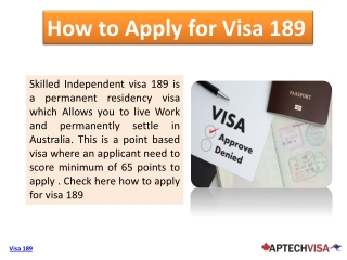 How to apply for visa 189?