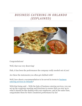 Business Catering in Orlando (Explained)