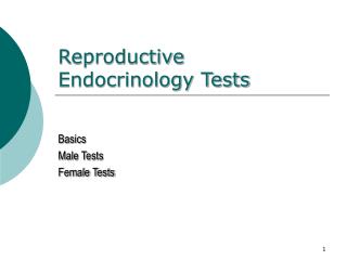 Reproductive Endocrinology Tests