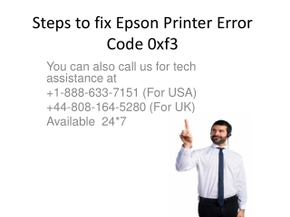 Steps to fix Epson Printer Error Code 0xf3