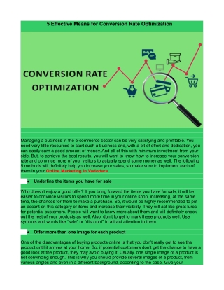 5 Effective Means for Conversion Rate Optimization