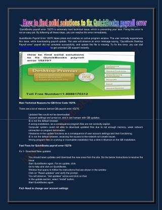 How To Find Solid Solutions To Fix Quickbooks Payroll Error