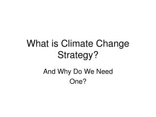 What is Climate Change Strategy?