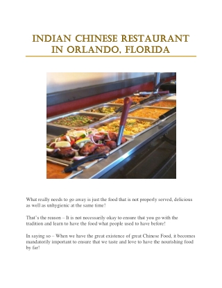 Indian Chinese Restaurant in Orlando, Florida