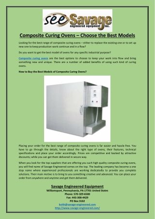 Composite Curing Ovens Choose the Best Models