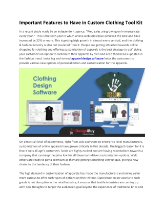 Important Features to Have in Custom Clothing Tool Kit