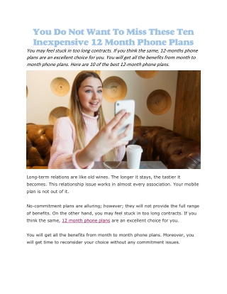 12 month phone plans