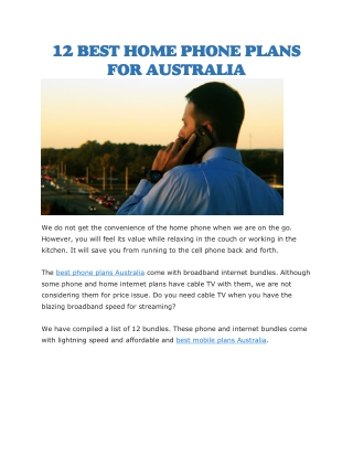 Best phone plans Australia