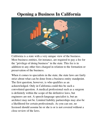 Opening a Business In California