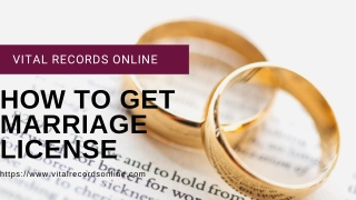 HOW TO GET MARRIAGE LICENSE