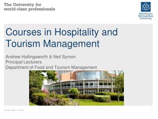 Courses in Hospitality and Tourism Management