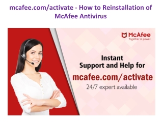 mcafee.com/activate - How to Reinstallation of McAfee Antivirus