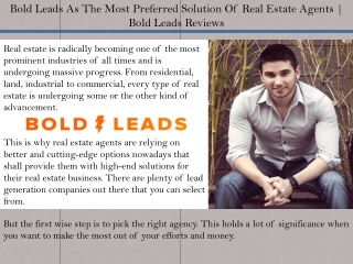 Bold Leads As The Most Preferred Solution Of Real Estate Agents | Boldleads Reviews