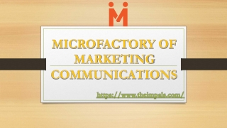 Microfactory of Marketing Communication Company Pune India