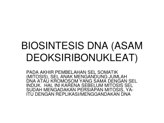 Replikasi dan Transkripsi DNA