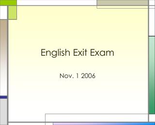 English Exit Exam