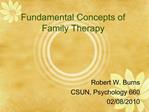 Fundamental Concepts of Family Therapy