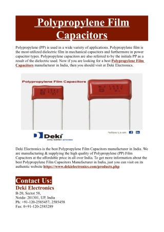 Polypropylene Film Capacitors