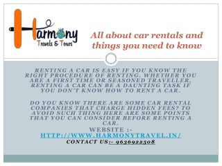 All about car rentals and things you need to know