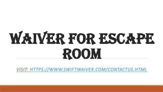 Waiver for escape room