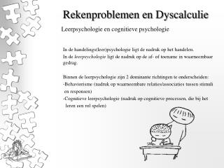 Rekenproblemen en Dyscalculie