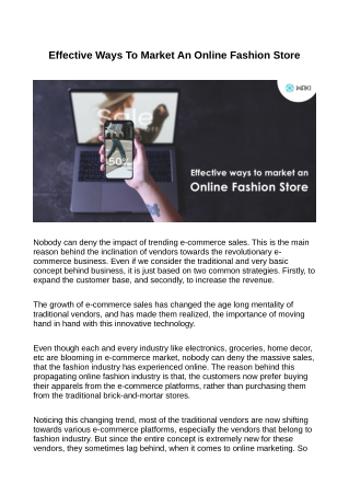 Effective Ways To Market An Online Fashion Store