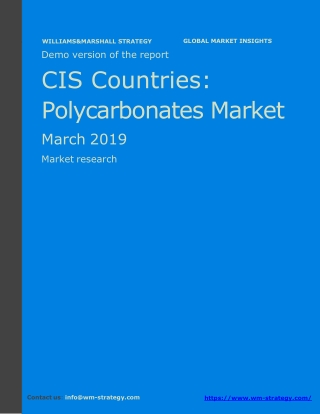 WMStrategy Demo CIS Countries Polycarbonates Market March 2019