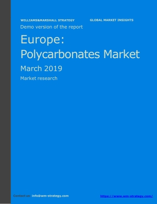 WMStrategy Demo Europe Polycarbonates Market March 2019