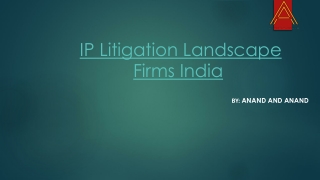 Top IP Litigation Landscape Firms in Delhi - Anand and Anand