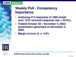 Weekly Poll - Competency Importance