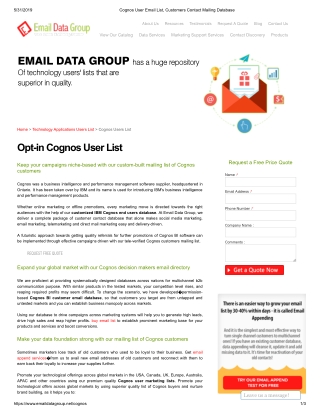 Cognos Customers Mailing List - Email Data Group