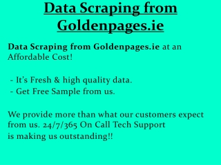 Data Scraping from Goldenpages.ie