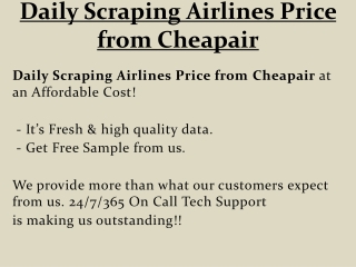 Daily Scraping Airlines Price from Cheapair