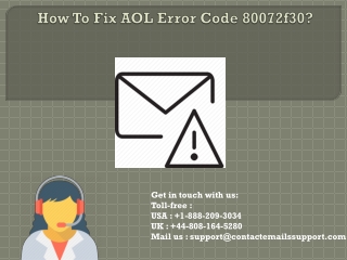 How to Fix AOL Error Code 80072f30?