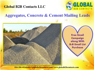 Aggregates, Concrete & Cement Mailing Leads