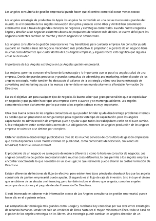 Los angeles consultoría de gestión empresarial puede hacer que el camino comercial ocean menos rocoso