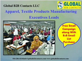 Apparel, Textile Products Manufacturing Executives Leads