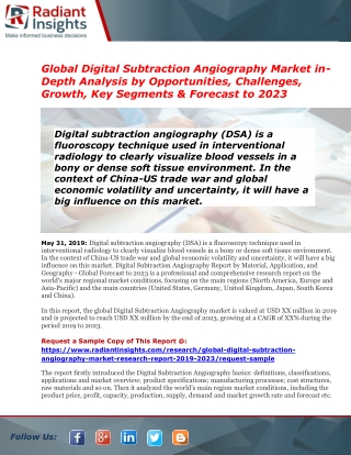 Global Digital Subtraction Angiography Market to Make Great Impact in Near Future by 2023