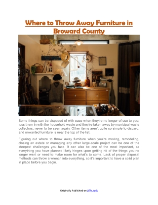 Where to Throw Away Furniture in Broward County