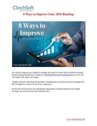 8 Ways to Improve Your SEO Ranking