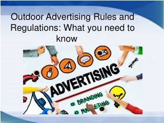 Outdoor Advertising Rules and regulation: What you need to know
