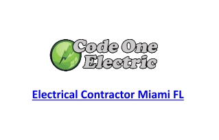 Electrical Contractor Miami FL