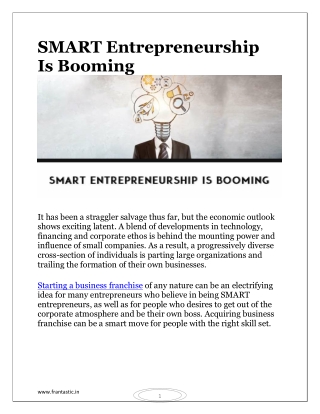 SMART Entrepreneurship Is Booming