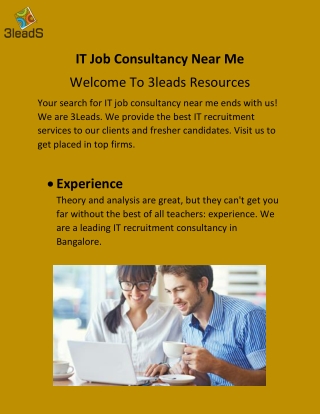 IT job consultancy near me - 3leads