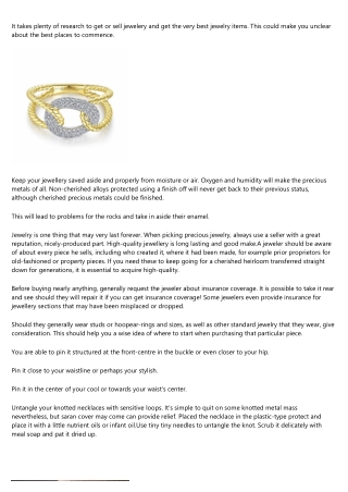 Easy Stuff You Must Know About Jewelry