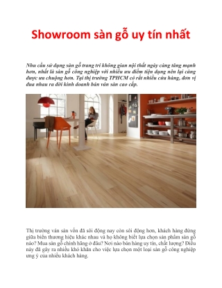 Showroom sàn gỗ uy tín nhất