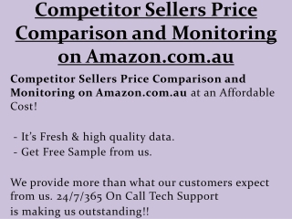 Competitor Sellers Price Comparison and Monitoring on Amazon.com.au