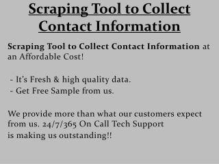 Scraping Tool to Collect Contact Information