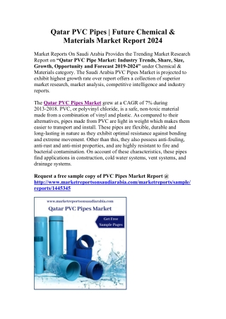 Qatar PVC Pipe Market: Industry Trends, Share, Size, Growth, Opportunity and Forecast 2019-2024