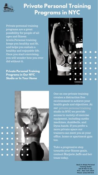 Private Personal Training Programs in NYC